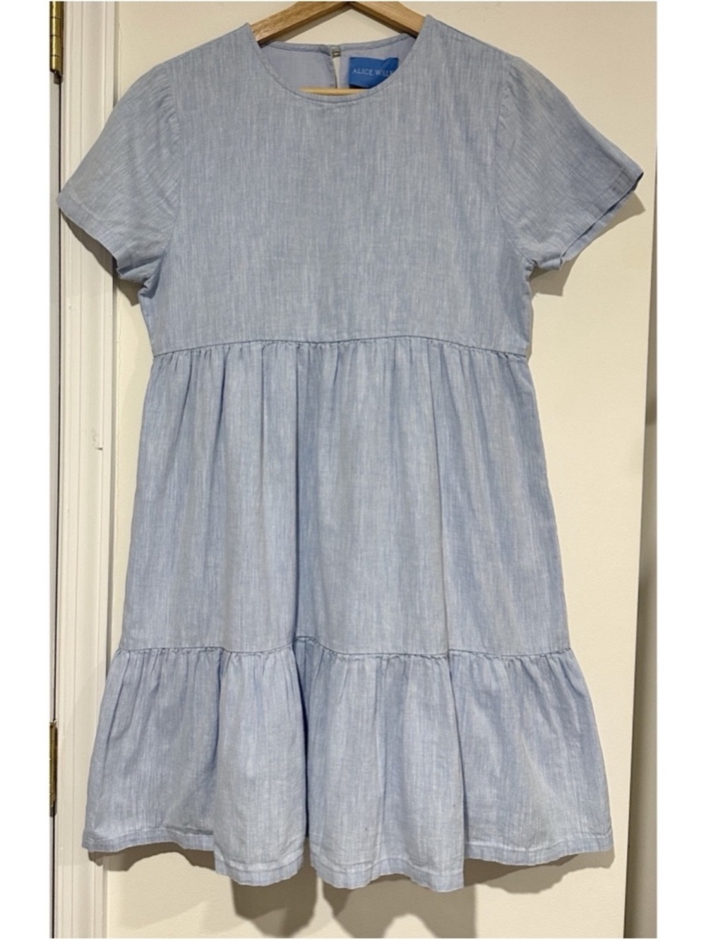 Alice Walk Babydoll Tiered Linen Blend Dress